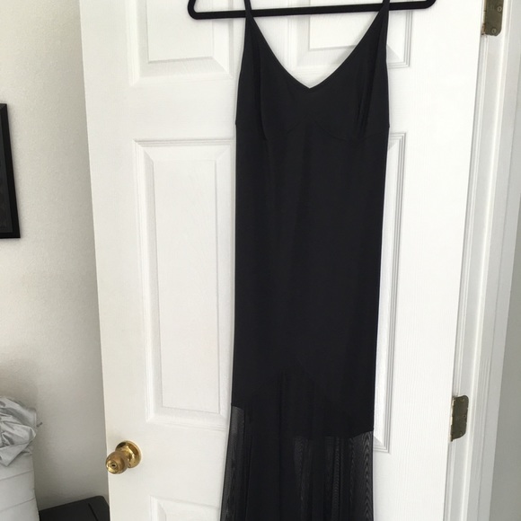 Dresses & Skirts - Long black dress with mesh draping